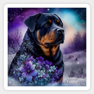 Rottweiler In The Snow Sticker